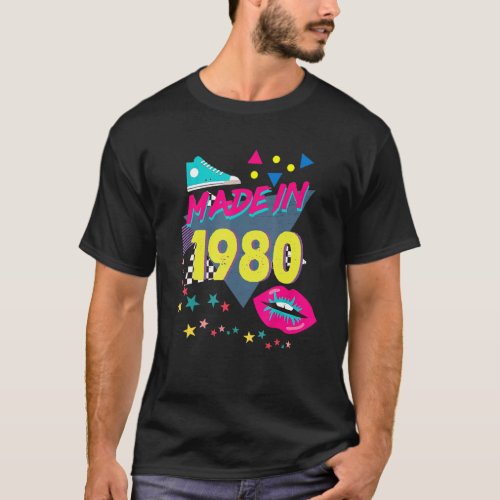 Made In 1980 42nd Birthday 80s 90s 1990s 1980s Nos T_Shirt
