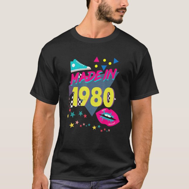 Made In 1980 42nd Birthday 80s 90s 1990s 1980s Nos T-Shirt (Front)