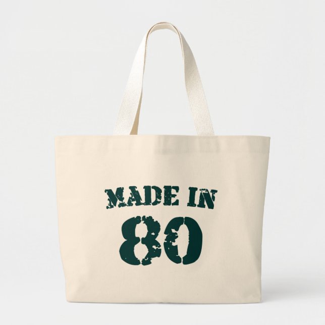 Made In 1980 Large Tote Bag (Front)