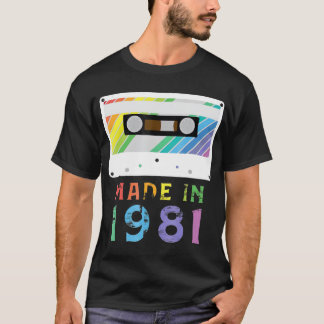 Made In 1981 Funny Retro Vintage Neon Gift T-Shirt