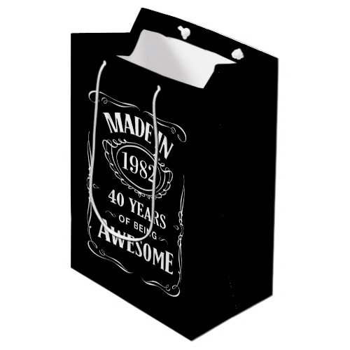 Made in 1982 40 years of being awesome 2022 bday medium gift bag