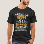 Made In 1982 40 Years Old Gifts 40Th Birthday Gift T-Shirt<br><div class="desc">Made In 1982 40 Years Old Gifts 40th Birthday Gift For Men</div>