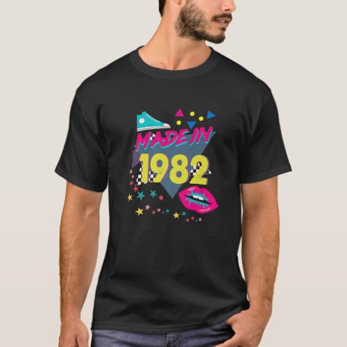 Made In 1982 40Th Birthday 80S 90S 1990S 1980S Nos T_Shirt