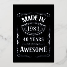 Made in 1983 40 years of being awesome 2023 bday