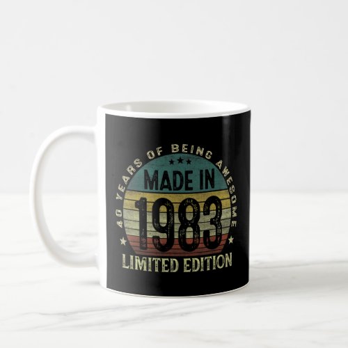Made In 1983 40 Years Old 40th Birthday  For Men 3 Coffee Mug