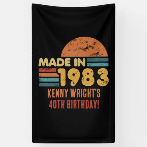 Made In 1983 40th Birthday Banner