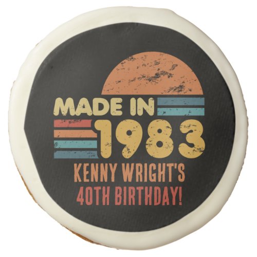 Made In 1983 40th Birthday Sugar Cookie