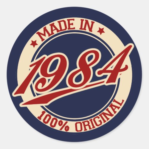 Made In 1984 Classic Round Sticker