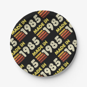 Made In 1985 40th Birthday Paper Plates