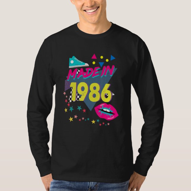 Made In 1986 36th Birthday 80s 90s 1990s 1980s Nos T-Shirt (Front)