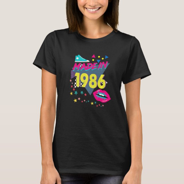 Made In 1986 36th Birthday 80s 90s 1990s 1980s Nos T-Shirt (Front)