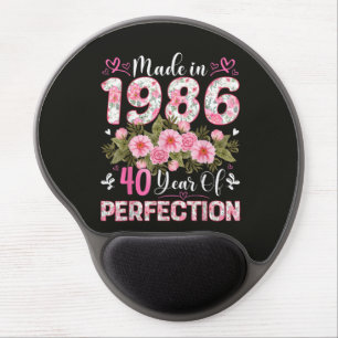 Made In 1986 40 Years Of Perfection Floral Gel Mouse Pad