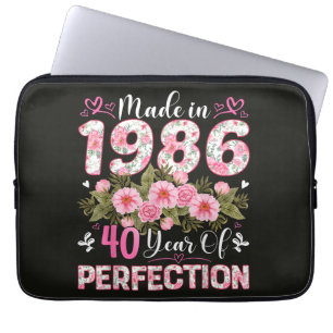 Made In 1986 40 Years Of Perfection Floral Laptop Sleeve