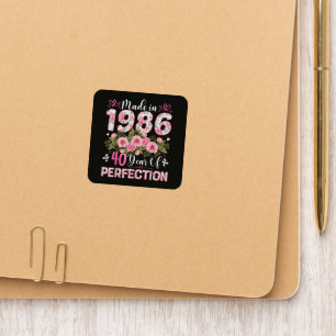 Made In 1986 40 Years Of Perfection Floral Patch