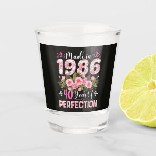 Made In 1986 40 Years Of Perfection Floral Shot Glass