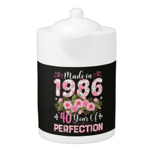 Made In 1986 40 Years Of Perfection Floral Teapot