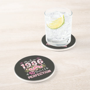 Made In 1986 Floral 40th Birthday Women Floral Coaster