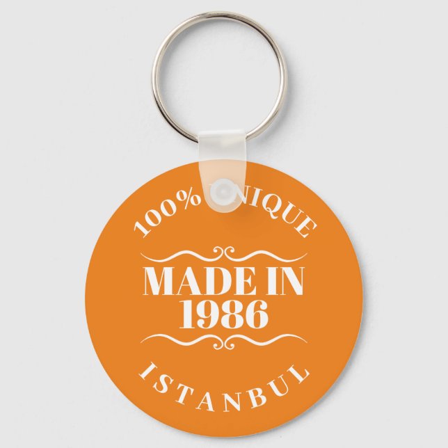 Made in 1986 keychain (Front)