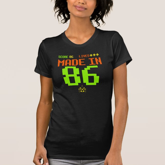 MADE in 1986 RETRO Inspired ARCADE Birthday Tee (Front)