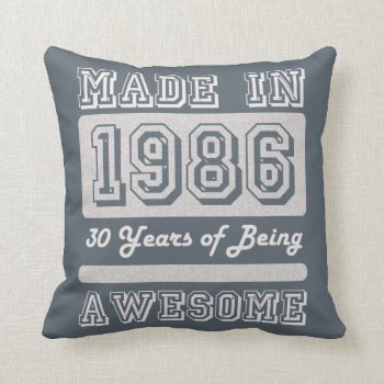 Made In 1986 Throw Pillow by EST_Design at Zazzle