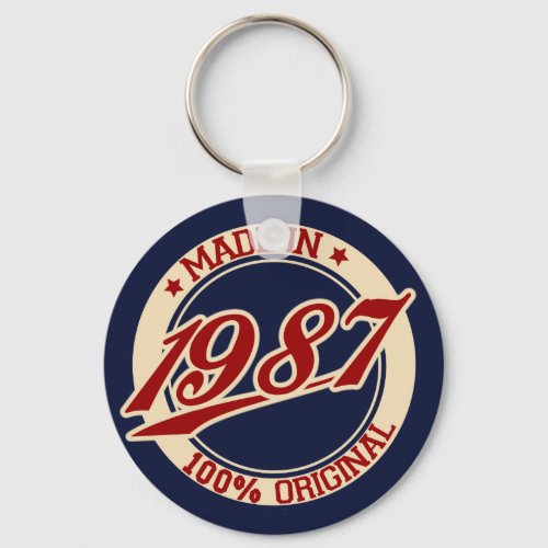 Made In 1987 Keychain