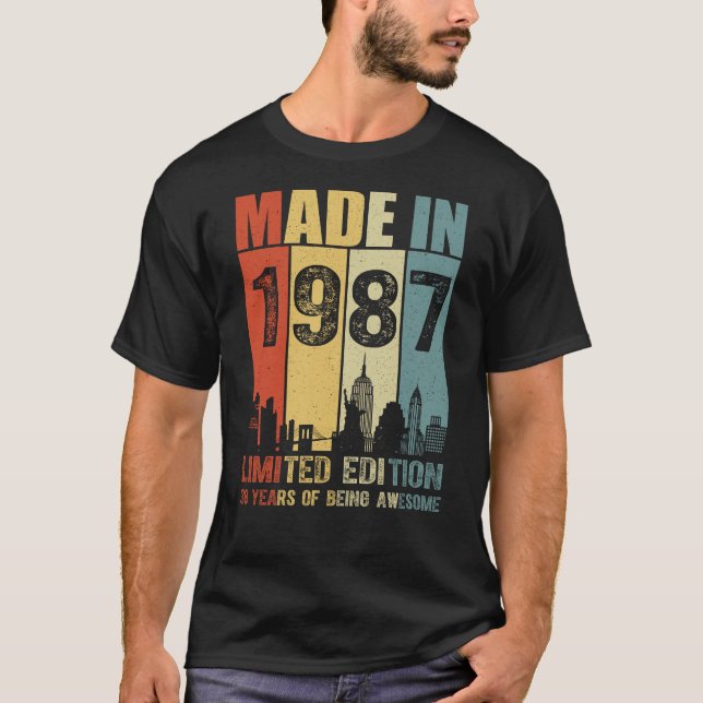 Made In 1987 Limited Edition 38 Years T-Shirt (Front)