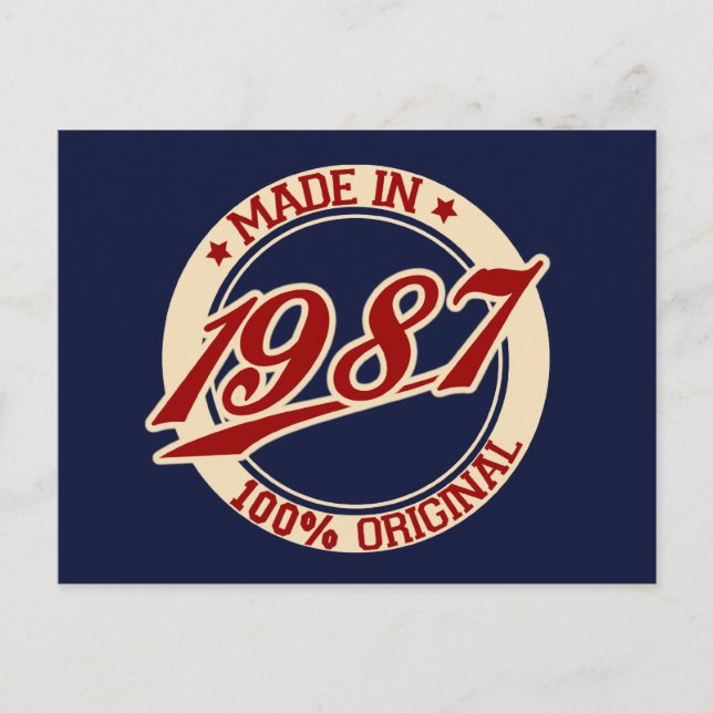Made In 1987 Postcard (Front)