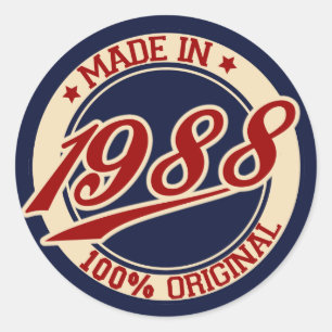 Made In 1988 Classic Round Sticker