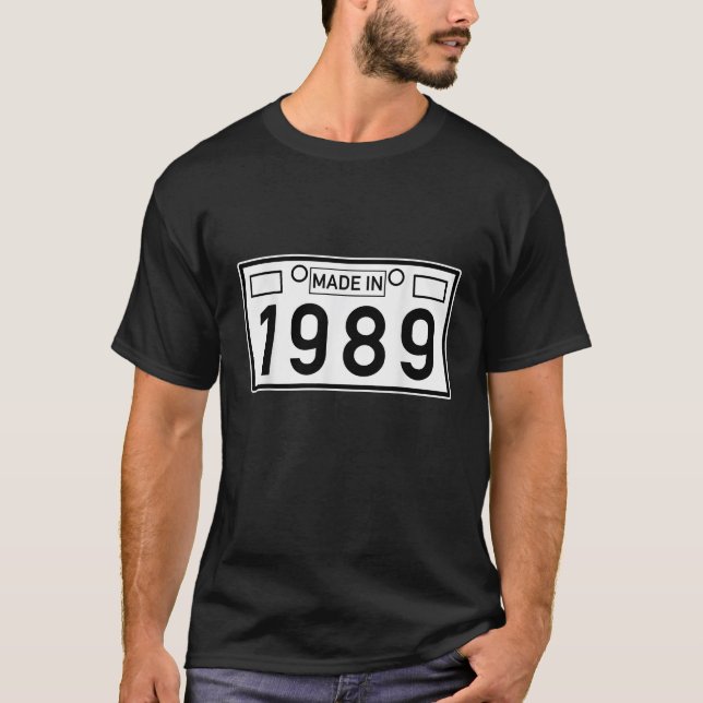Made In 1989 Car Lover Birthday Gift Design T-Shirt (Front)