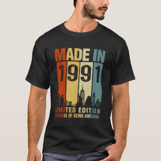 Made In 1991 32 Years Of Being Awesome T-Shirt