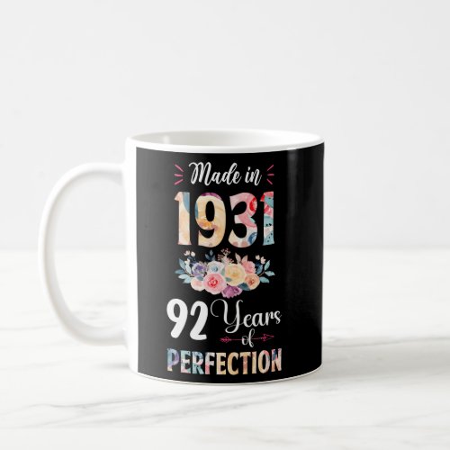 Made In 1991 Floral 92 92Nd Coffee Mug