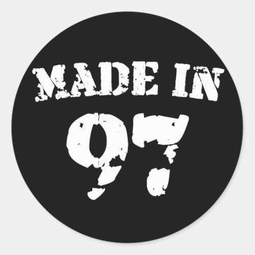 Made In 1997 Classic Round Sticker