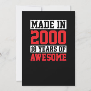 Made In 2000, 18 Years of Awesome Birthday Invitation