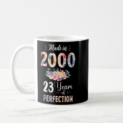 Made In 2000 Floral 23 Year Old 23rd Birthday Gift Coffee Mug