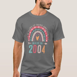 Made In 2004 18 Year Old Rainbow 18Th Birthday Gif T-Shirt