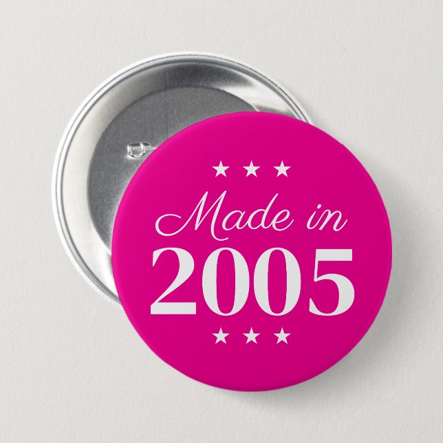 Made in 2005 Limited Edition Text Button (Front & Back)