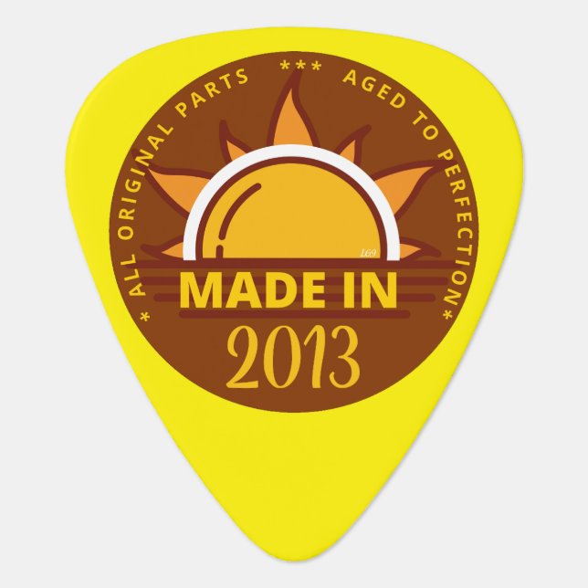 MADE IN 2013 funny birthday gift                   Guitar Pick (Front)