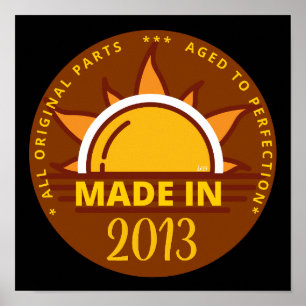 MADE IN 2013 funny birthday gift Poster