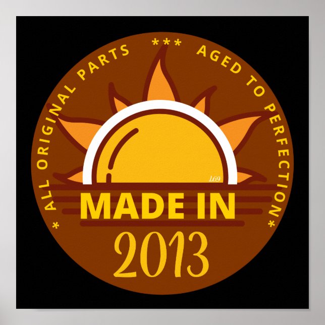 MADE IN 2013 funny birthday gift                   Poster (Front)