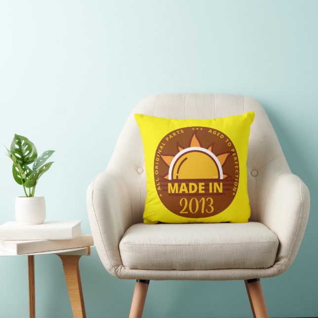 MADE IN 2013 funny birthday gift                   Throw Pillow (Chair)
