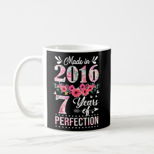 Made In 2016 Floral 7 7Th Coffee Mug