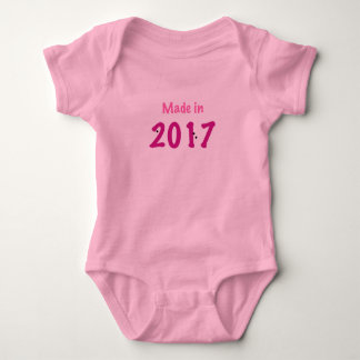 Made in 2017 baby pink onsie bodysuit