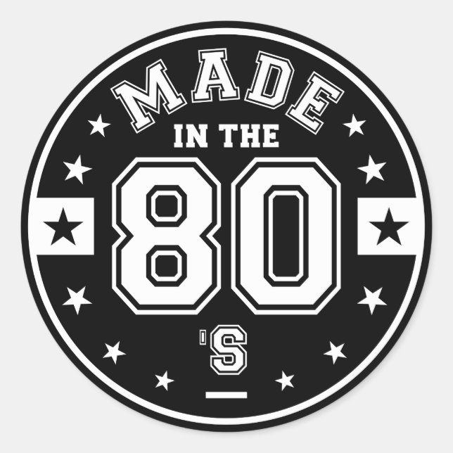 Made In 80s Classic Round Sticker (Front)
