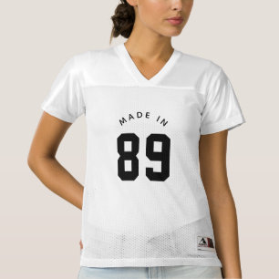 Made in 89 Personalized Birthday Women's Football Jersey