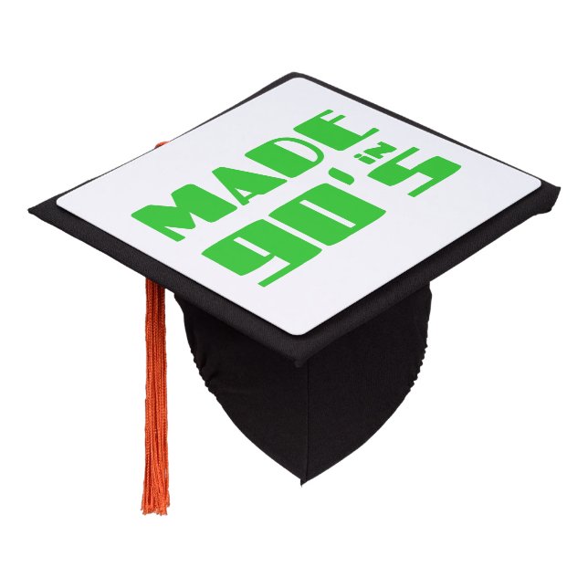 Made in 90's graduation cap topper (Angled)