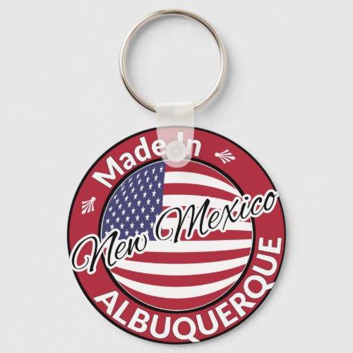 Made in Albuquerque New Mexico USA Flag Keychain