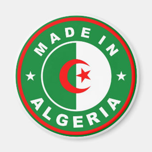 made in algeria country flag label magnet