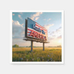 Made In America Billboard In a Country Field Napkins