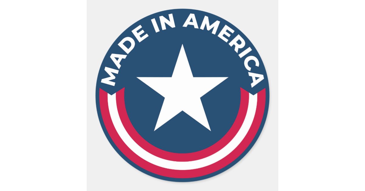Made in America Classic Round Sticker | Zazzle