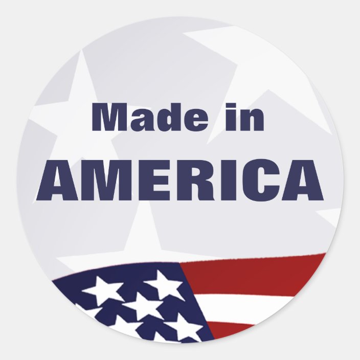 Made in America Classic Round Sticker | Zazzle.com